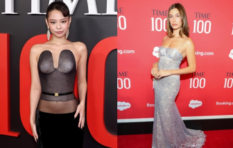 Jennie đọ sắc cùng Hailey Bieber tại thảm đỏ quyền lực TIME 100