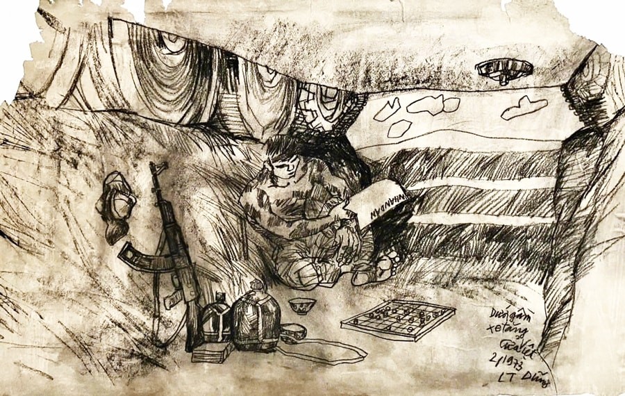 Ký họa chiến sĩ xe tăng