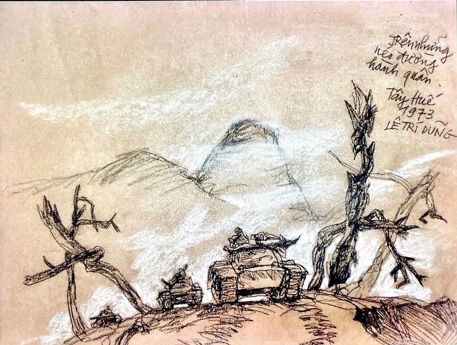 Ký họa trên đường hành quân Tây Huế