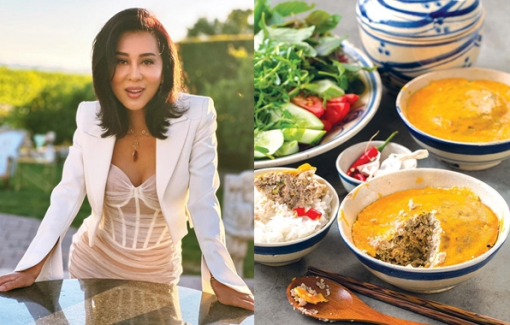 MC Nguyễn Cao Kỳ Duyên thích thú khi làm mắm chưng lúc nửa đêm