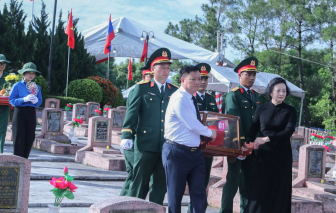 Nghệ An truy điệu và an táng 80 hài cốt liệt sĩ hy sinh tại Lào