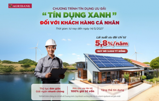 Agribank triển khai chương trình Cho vay ưu đãi tín dụng xanh đối với khách hàng cá nhân