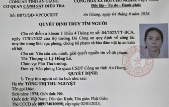 Công an An Giang truy tìm người phụ nữ bị tố lừa đảo chiếm đoạt 1,8 tỉ đồng