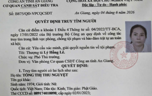Công an An Giang truy tìm người phụ nữ bị tố lừa đảo chiếm đoạt 1,8 tỉ đồng