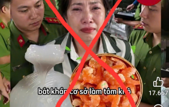 Bắt người tung tin 'tôm khô làm bằng cao su non'